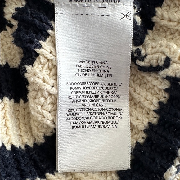 Polo by Ralph Lauren Navy and Cream Striped Sweater - Picture 6 of 7